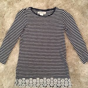 Girls size S (6-8) H&M blue & white striped tunic